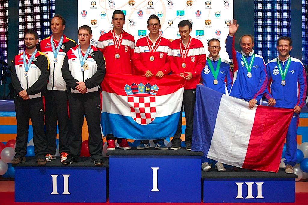 1 CROATIE - 2513 Pts ; 2 ALLEMAGNE - 2507 Pts ; 3 FRANCE (Christoffel / Carlot / Mangematin) - 2465 Pts