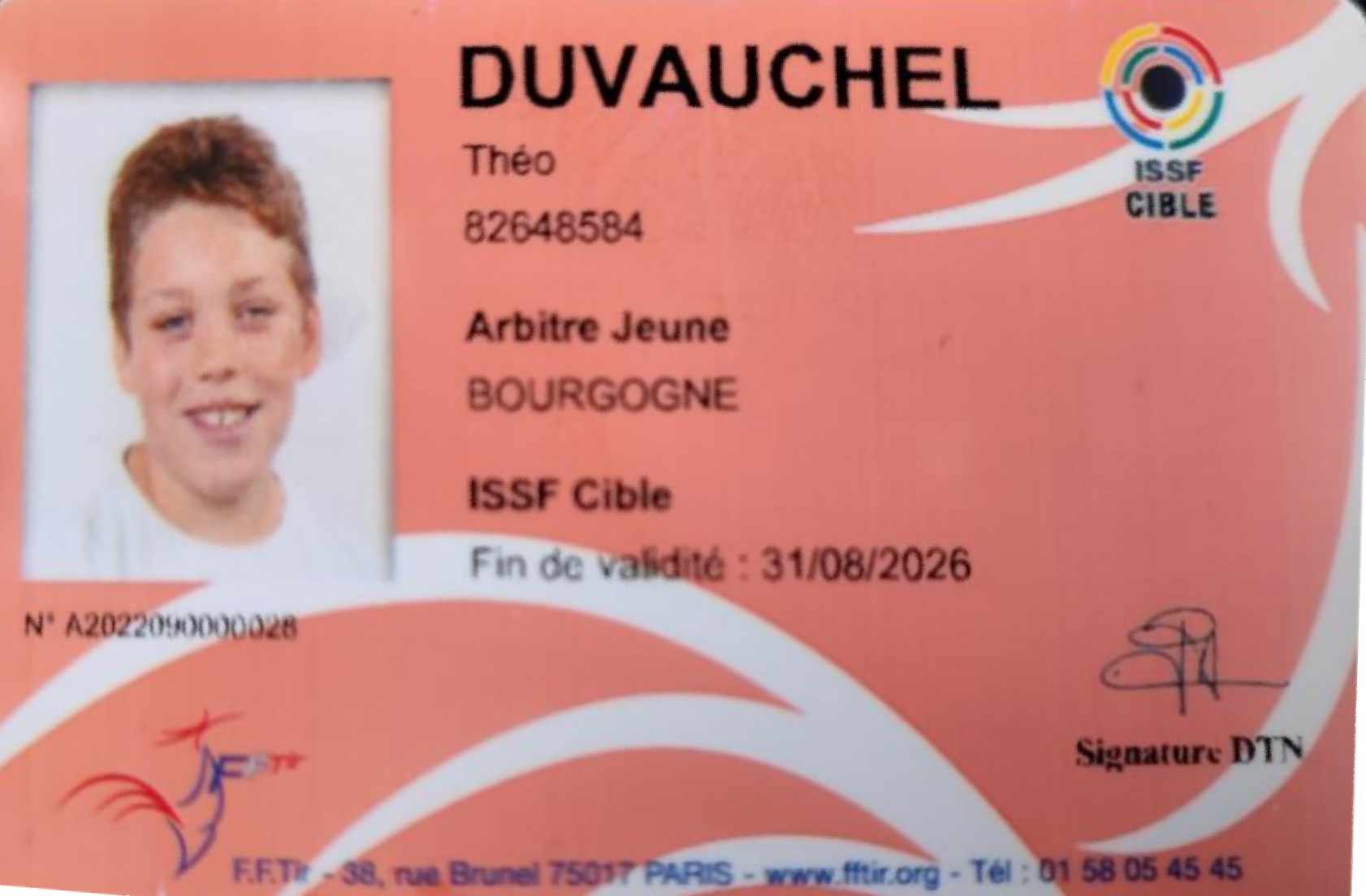 Théo Duvauchel obtient son diplôme de Jeune Arbitre